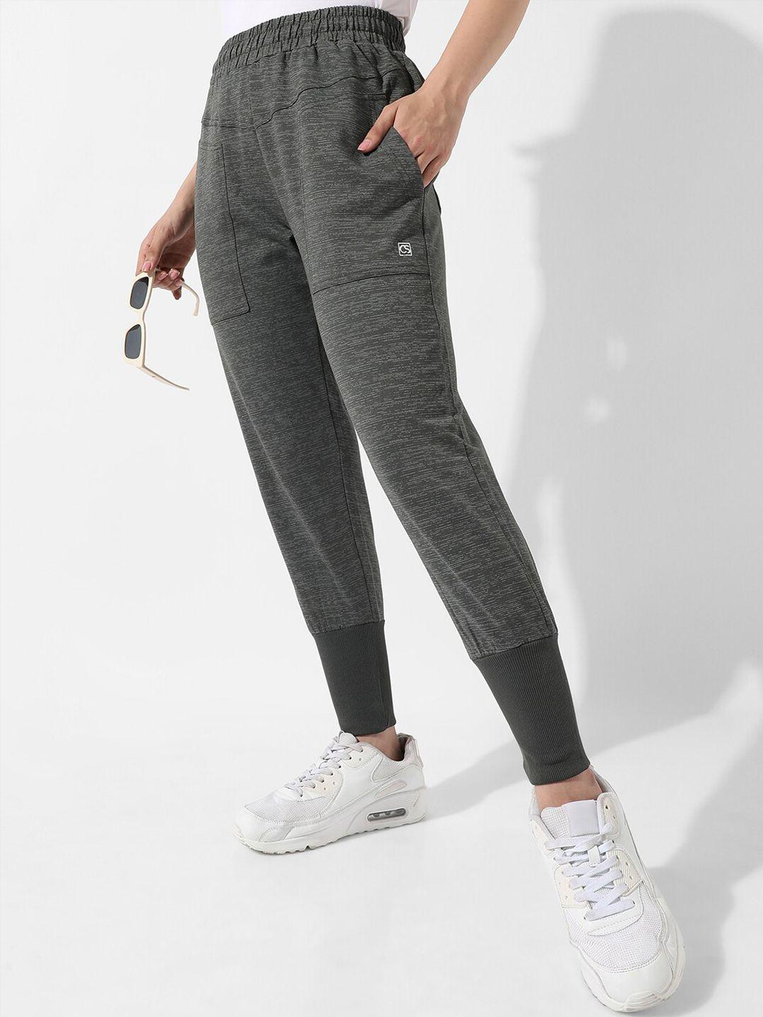 campus sutra grey cotton track pants