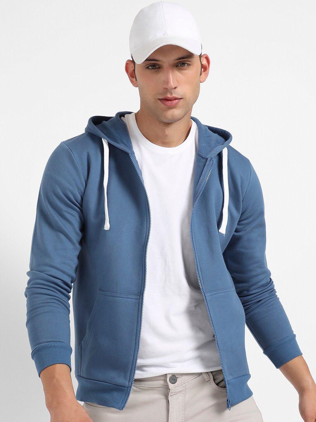 campus sutra hooded cotton front-open sweatshirt