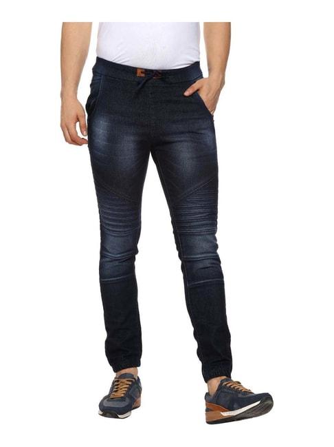 campus sutra navy slim fit joggers