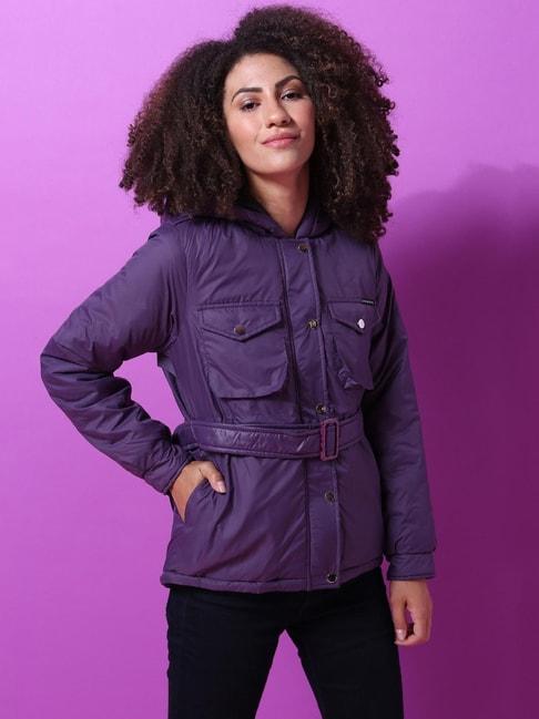 campus sutra purple regular fit jacket