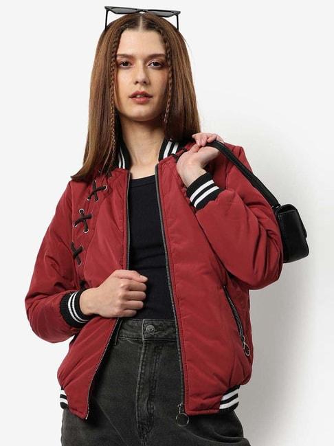 campus sutra red bomber jacket