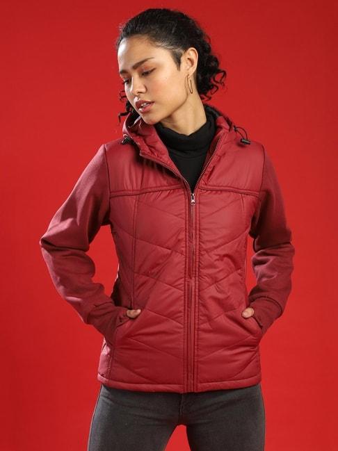 campus sutra red quilted jacket