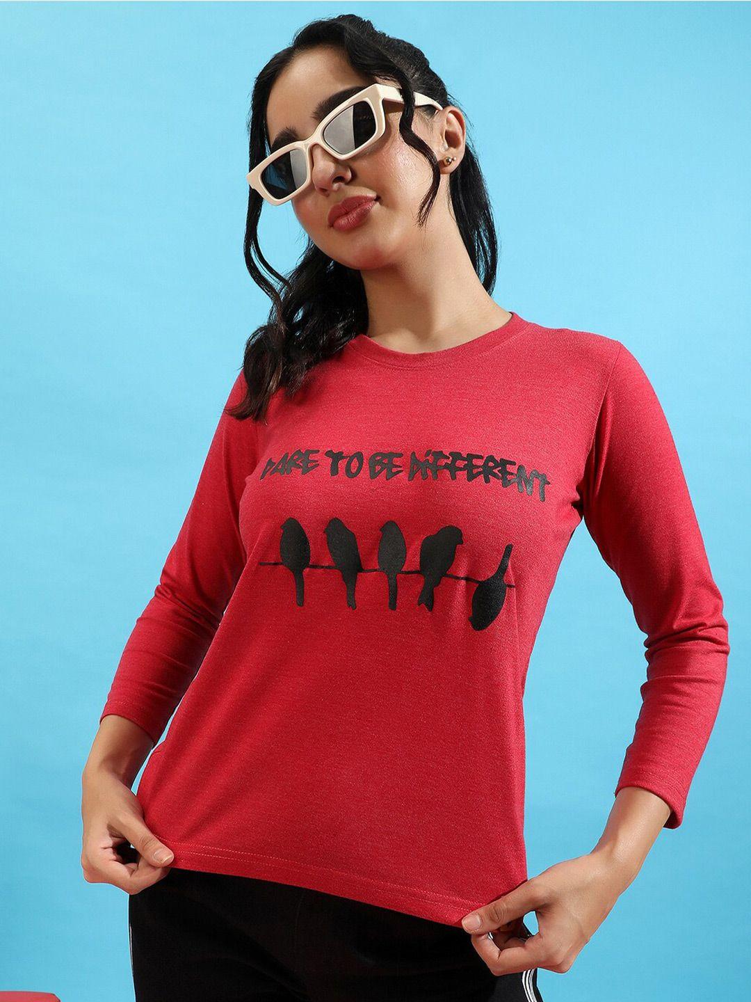 campus sutra typography printed cotton top