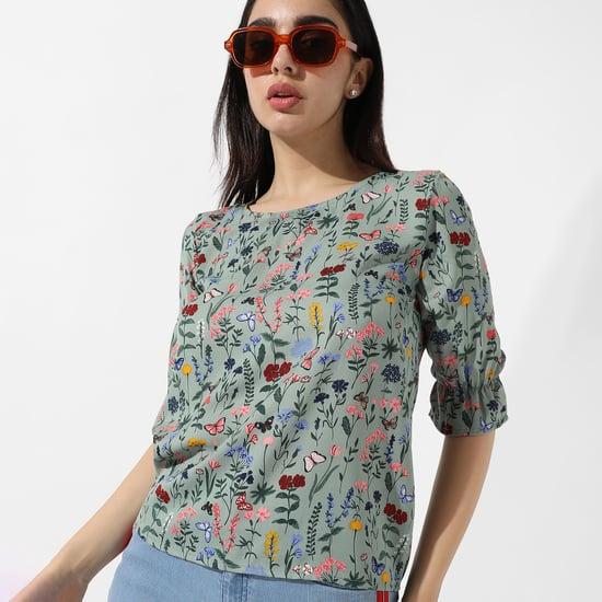 campus sutra women floral print top