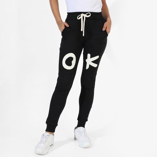campus sutra women printed regular fit joggers