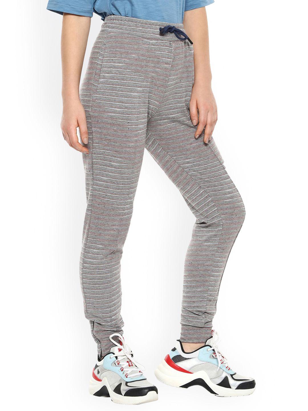 campus sutra women striped cotton joggers