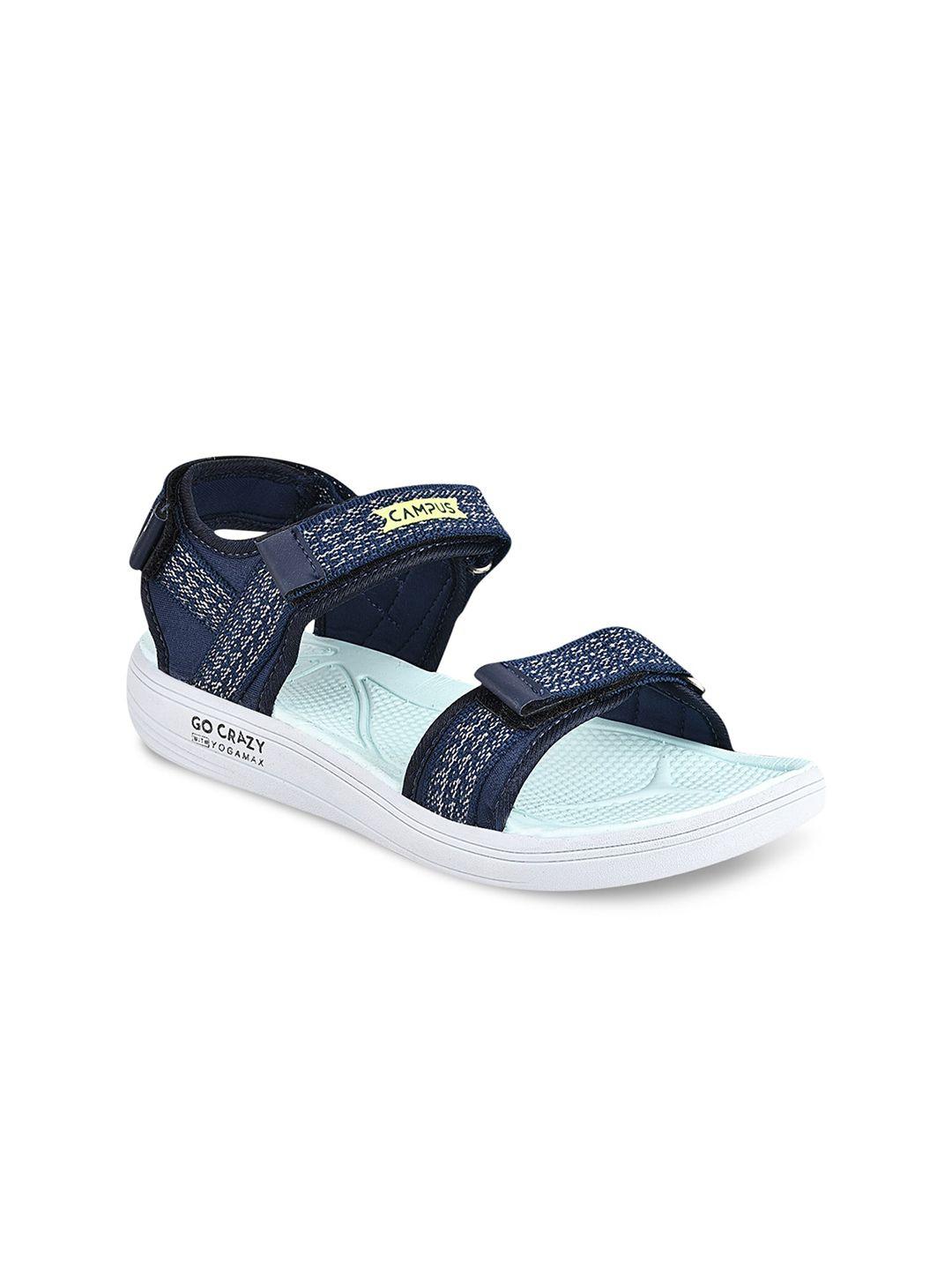 campus women navy blue solid sports sandals