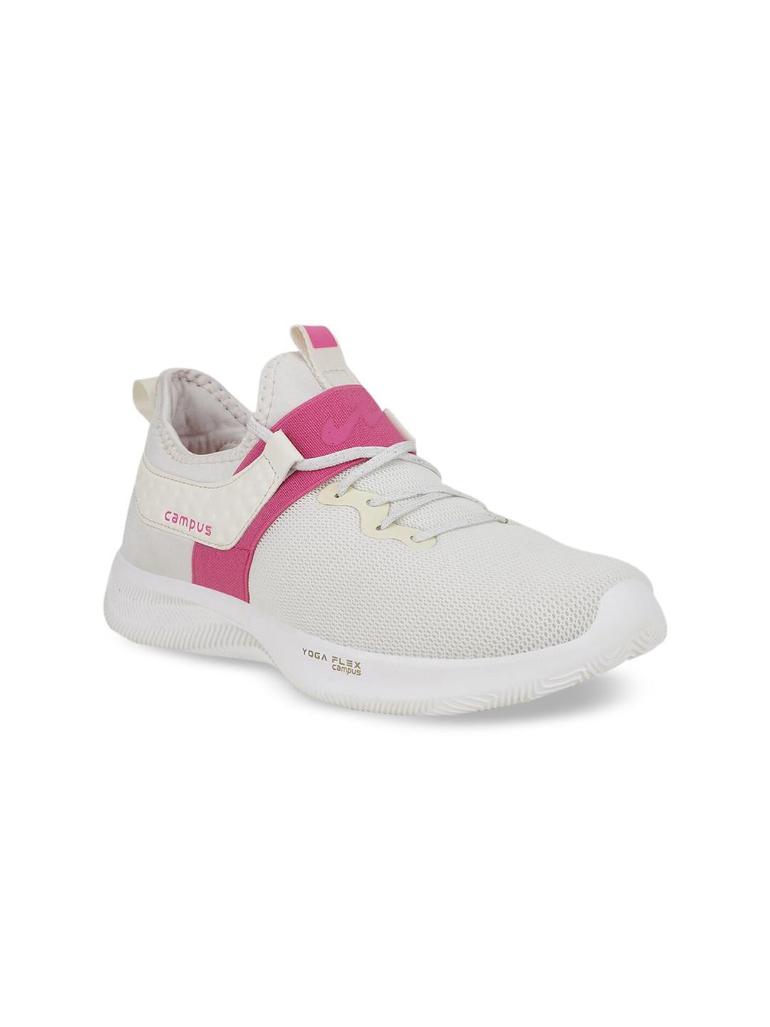 campus women off-white mesh mid-top running shoes