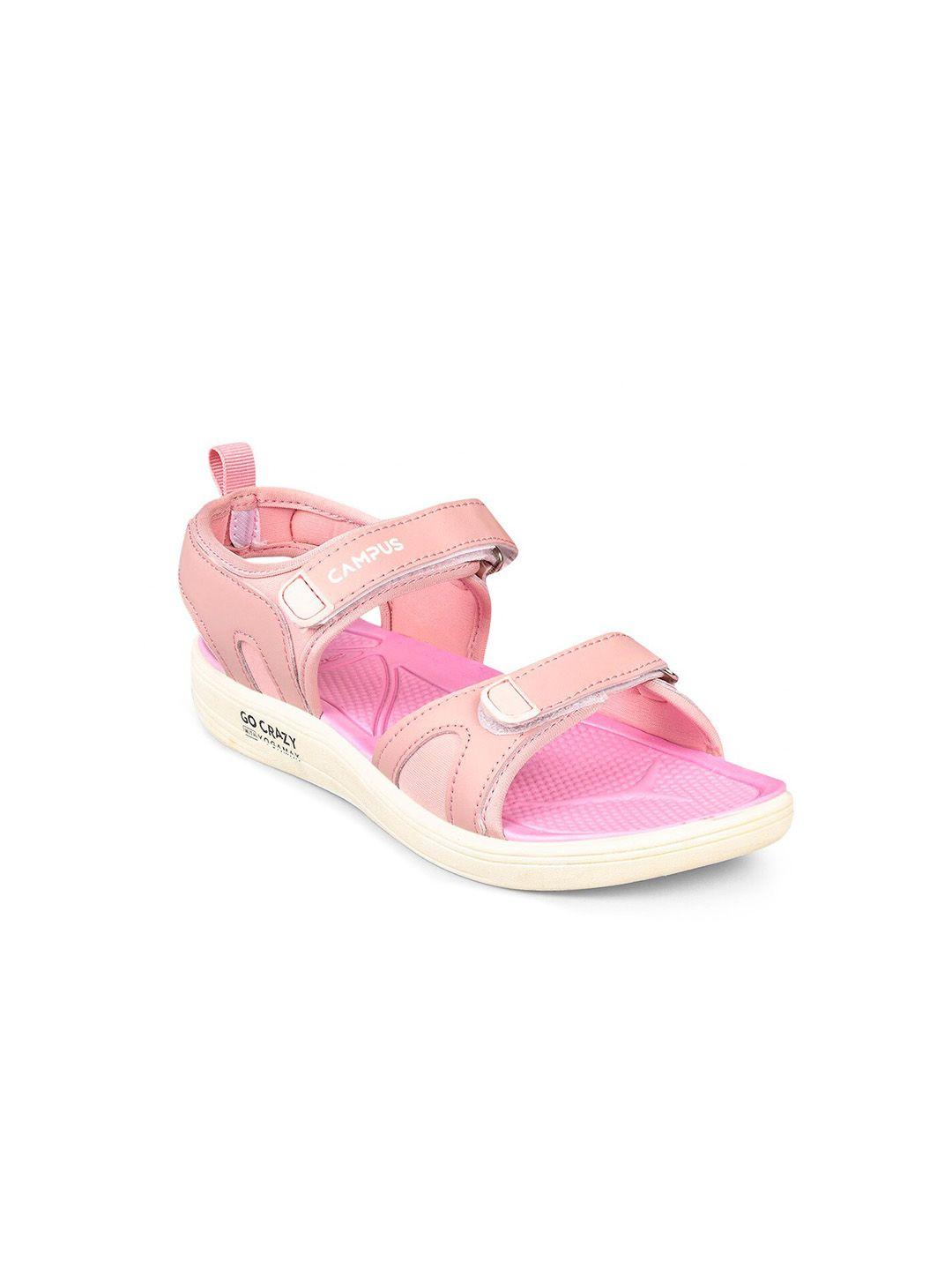campus women pink solid sports sandals