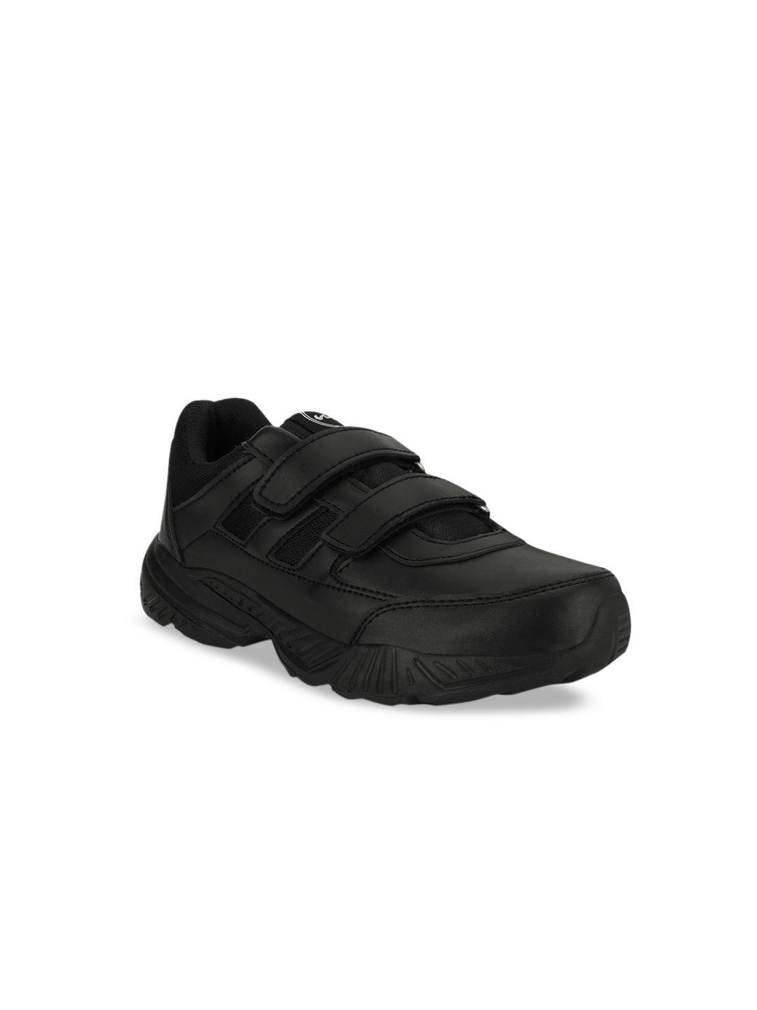 campus boys black slip-on sneakers