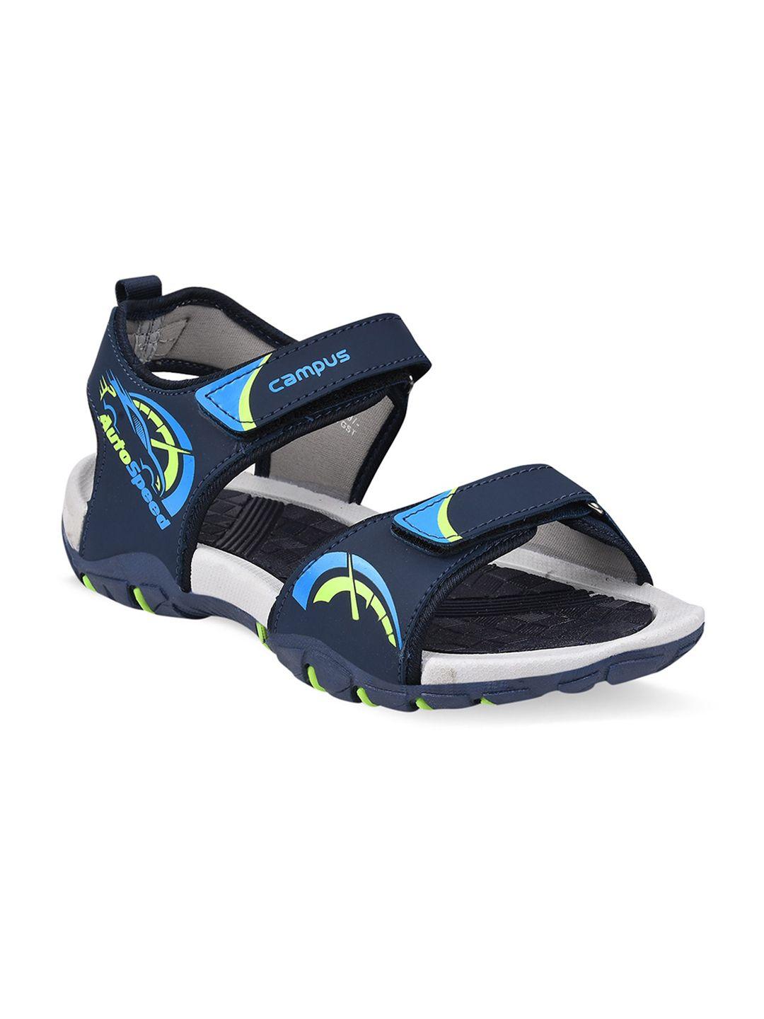 campus kids blue patterned sandals