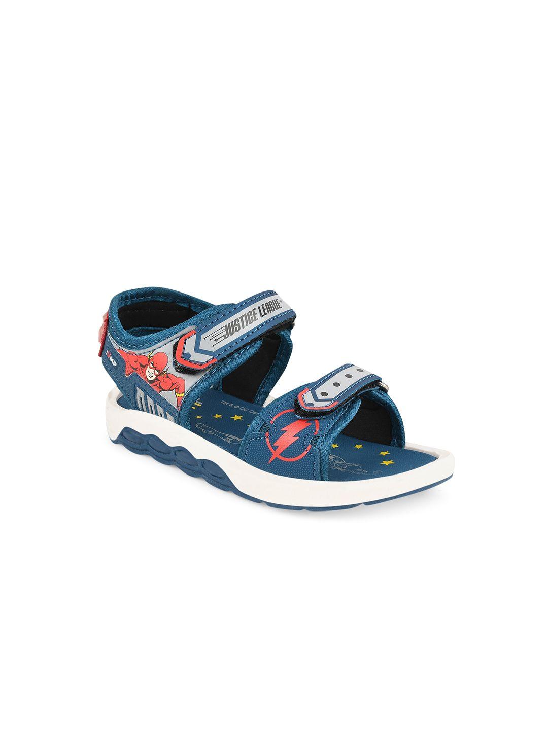 campus kids blue solid sports sandals