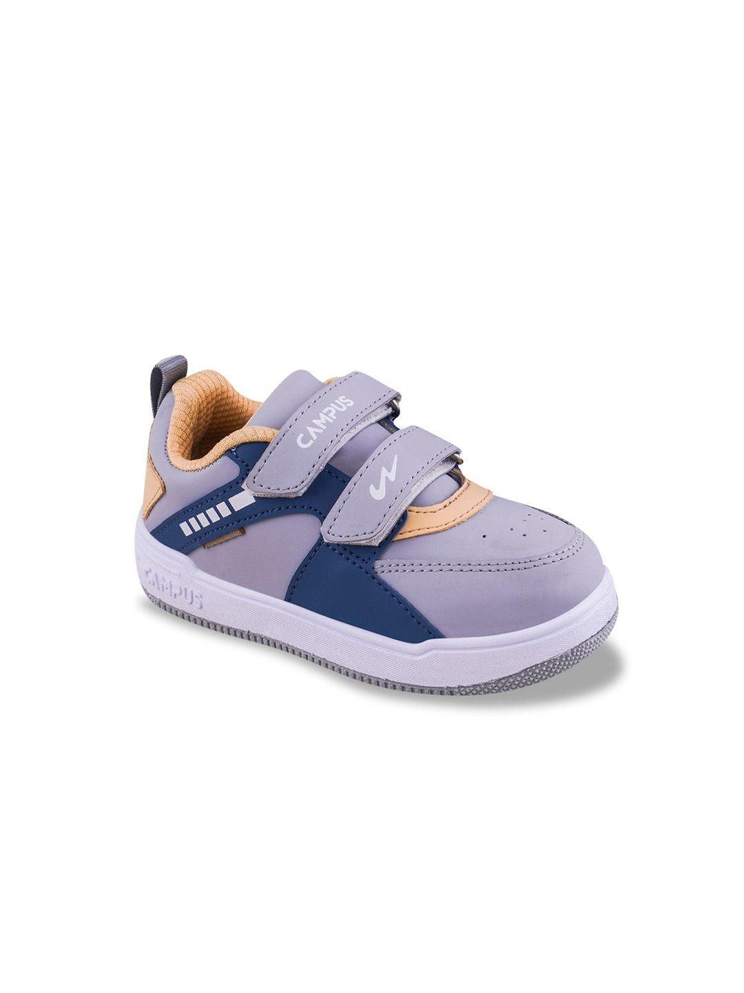 campus kids colourblocked round toe velcro sneakers