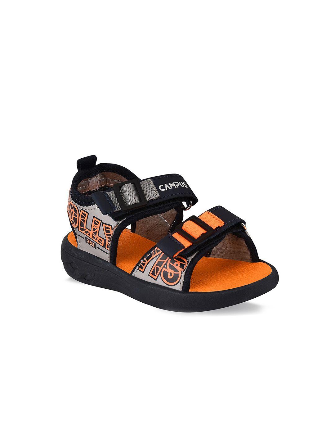 campus kids grey & orange gc-22927k sports sandals