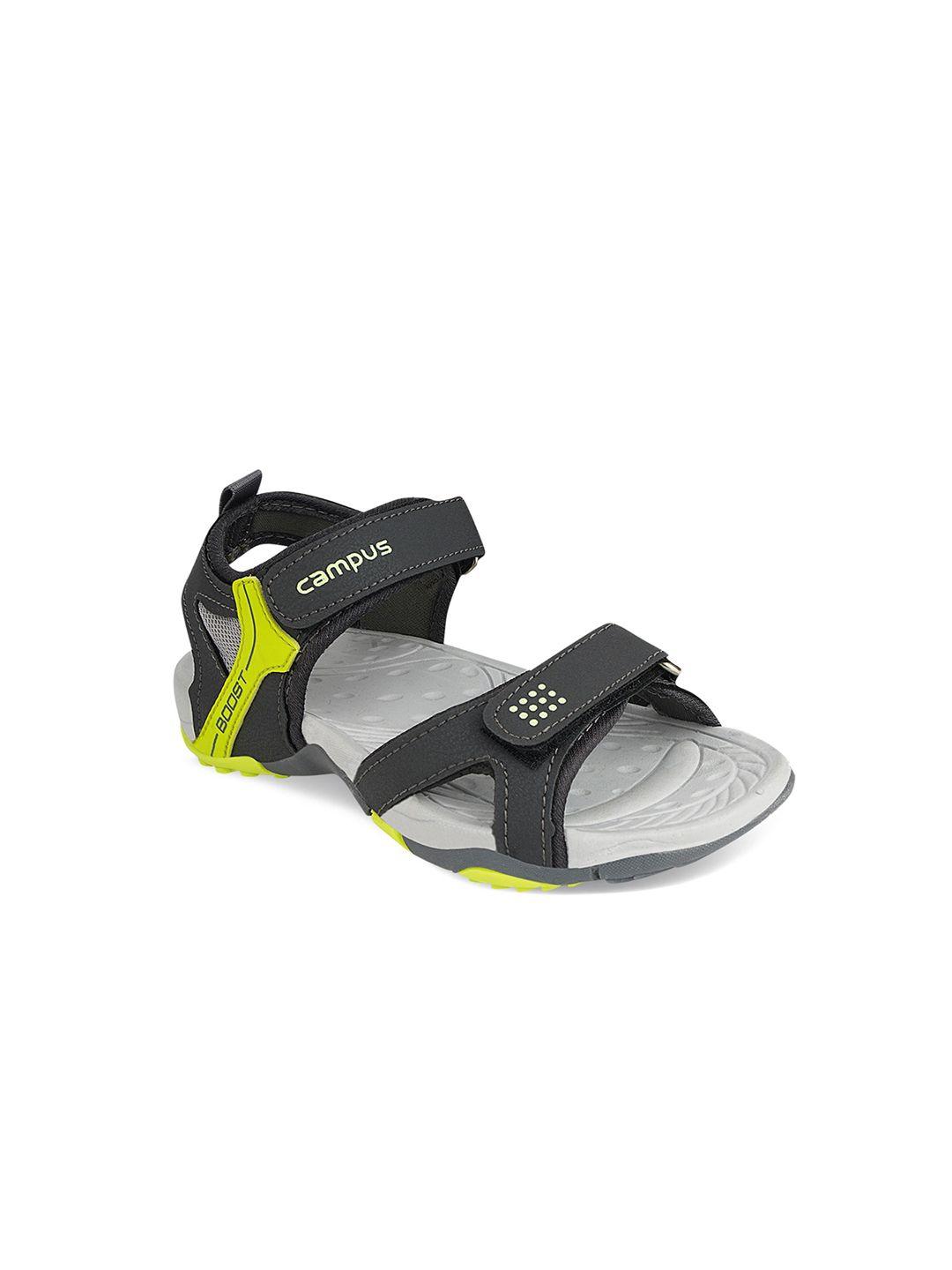 campus kids grey solid sports sandals