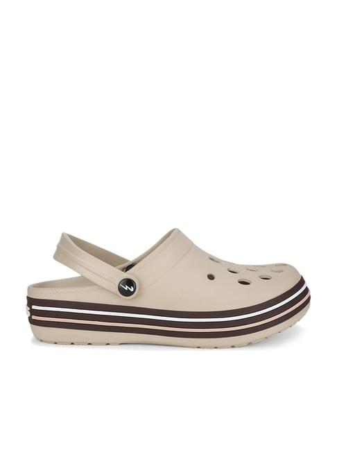 campus men's beige back strap clogs