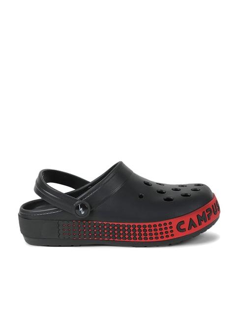 campus men's black back strap clogs