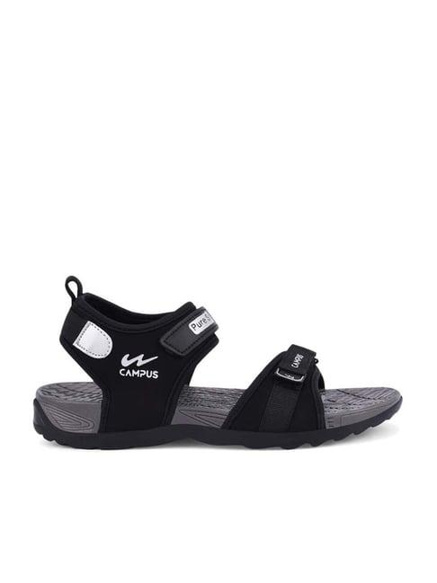 campus men's black floater sandals