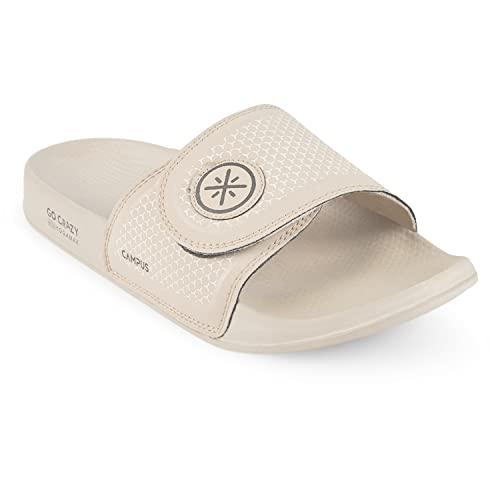 campus men's sl-407a l.beige/blk sliders - 7uk/india sl-407a