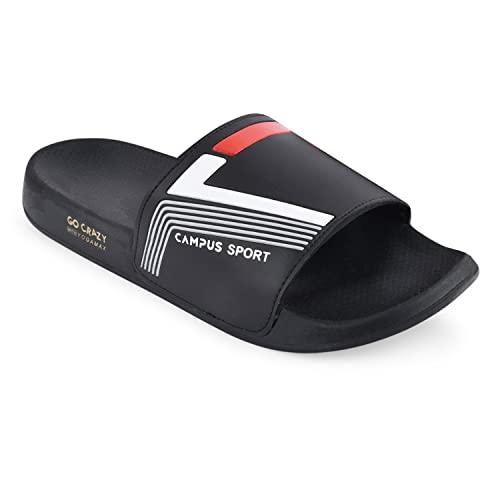 campus men's sl-432 blk/red sliders - 7uk/india sl-432