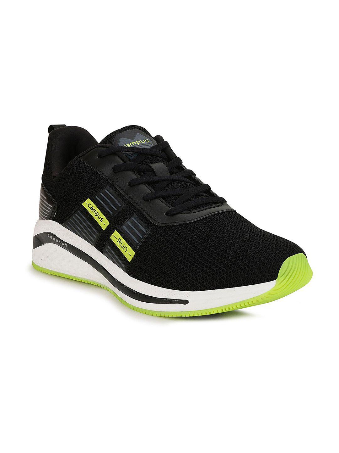 campus men black mesh high-top running plateue shoes