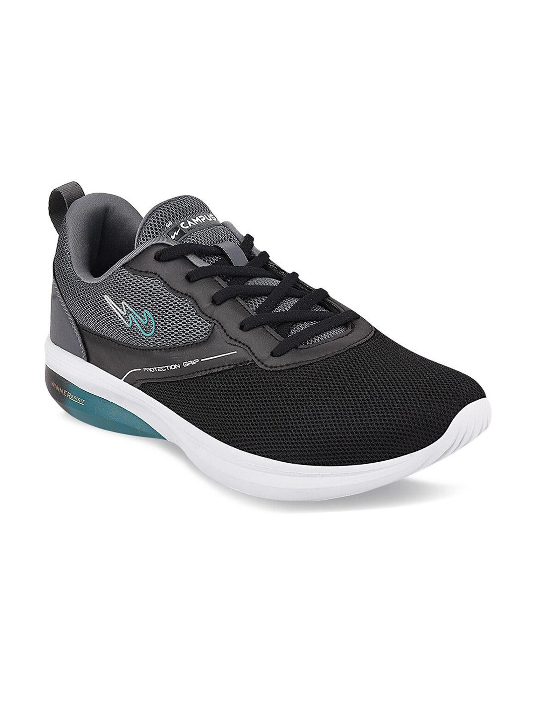 campus men black mesh running shoes