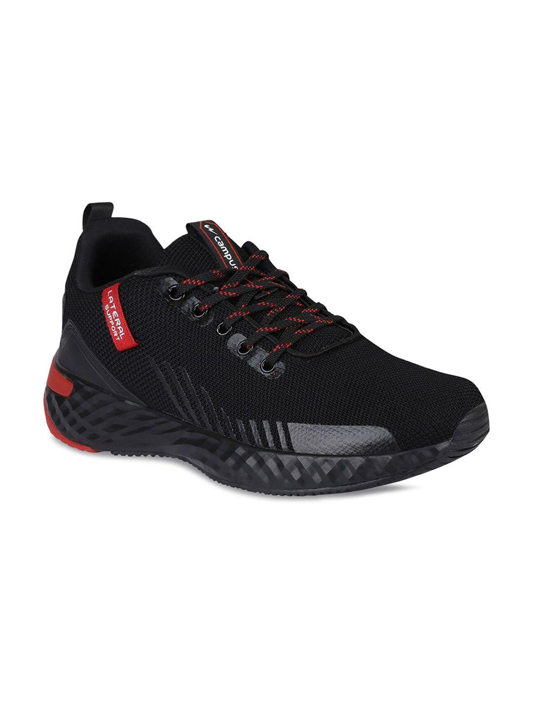 campus men black mesh running shoes