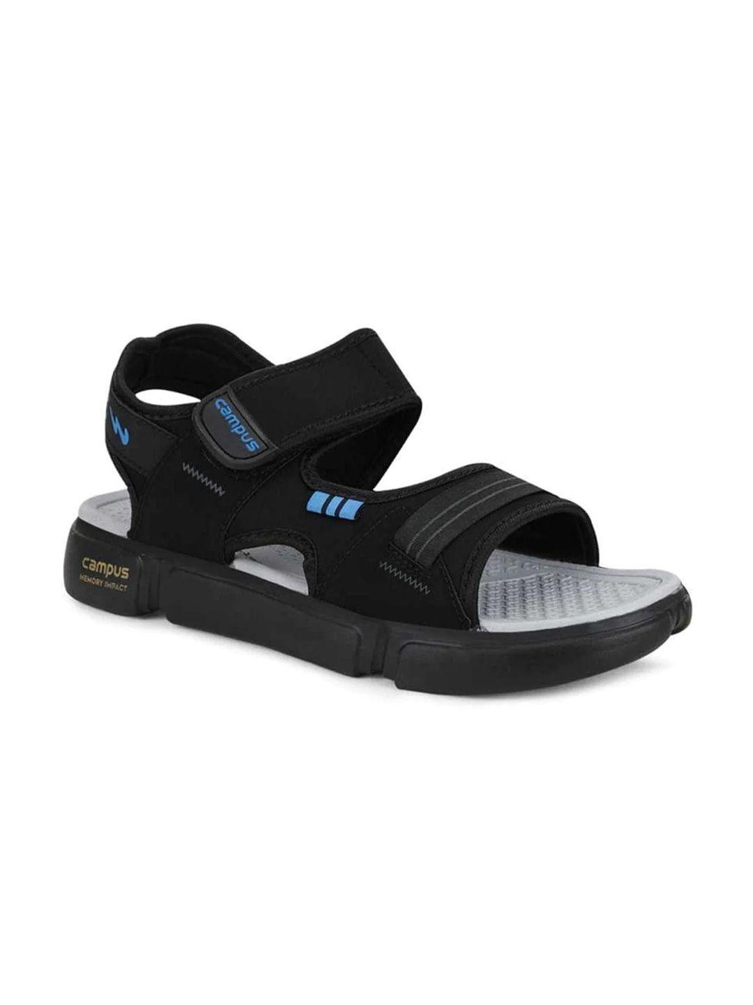 campus men blue & black comfort sandals