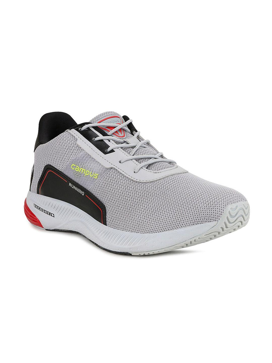 campus men grey & black mesh running non-marking shoes