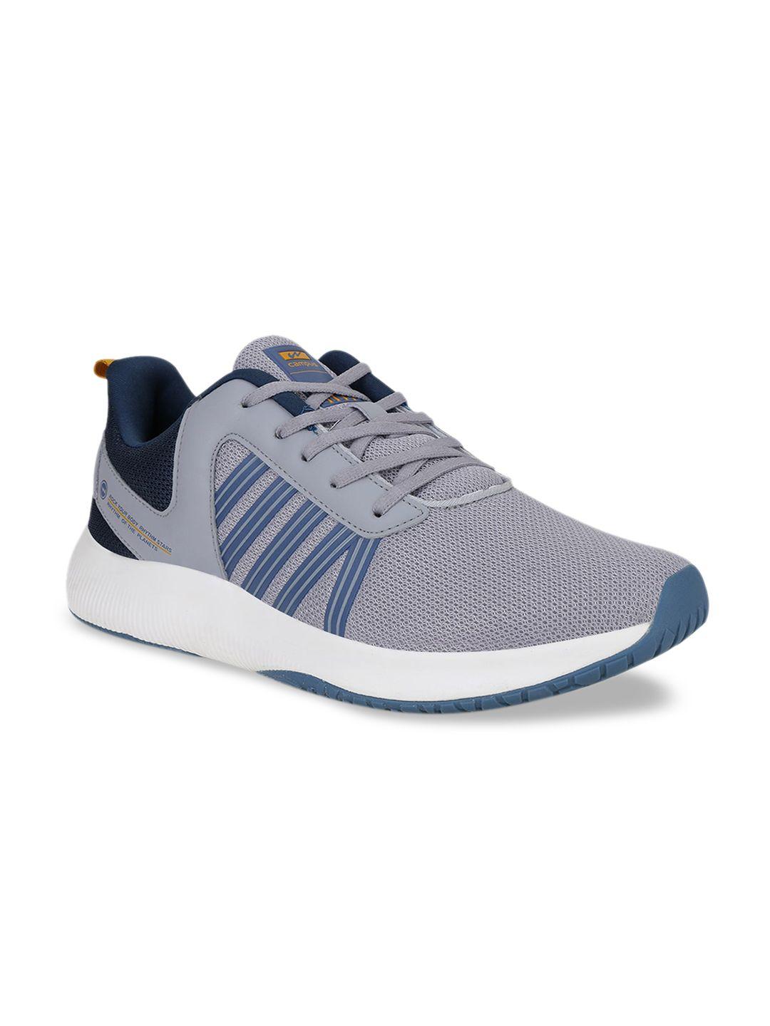 campus men grey & blue roc pro mesh running shoes