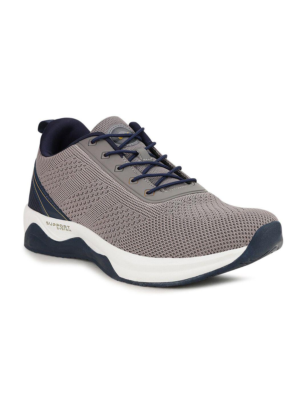 campus men grey & navy blue mesh running shoes