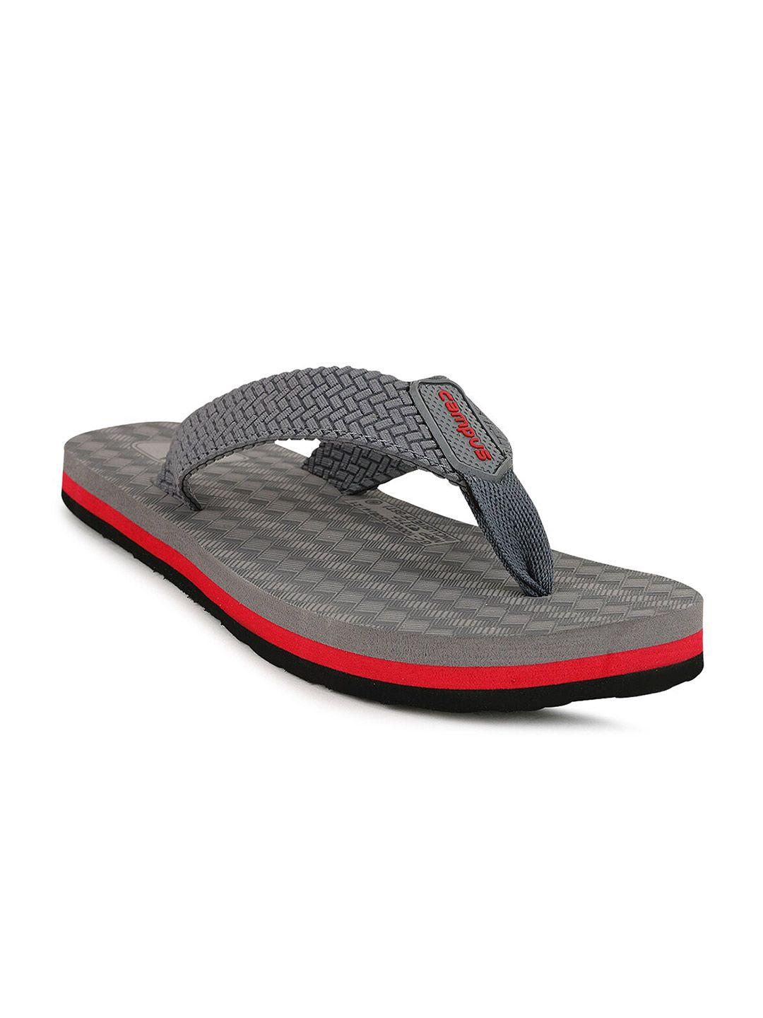 campus men grey & red thong flip-flops