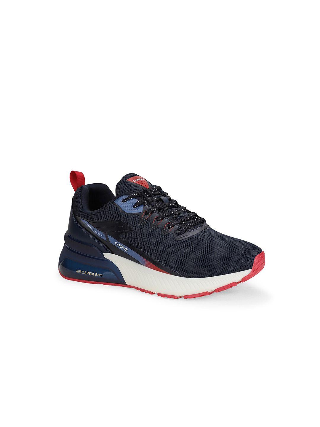 campus men navy blue mesh running non-marking shoes