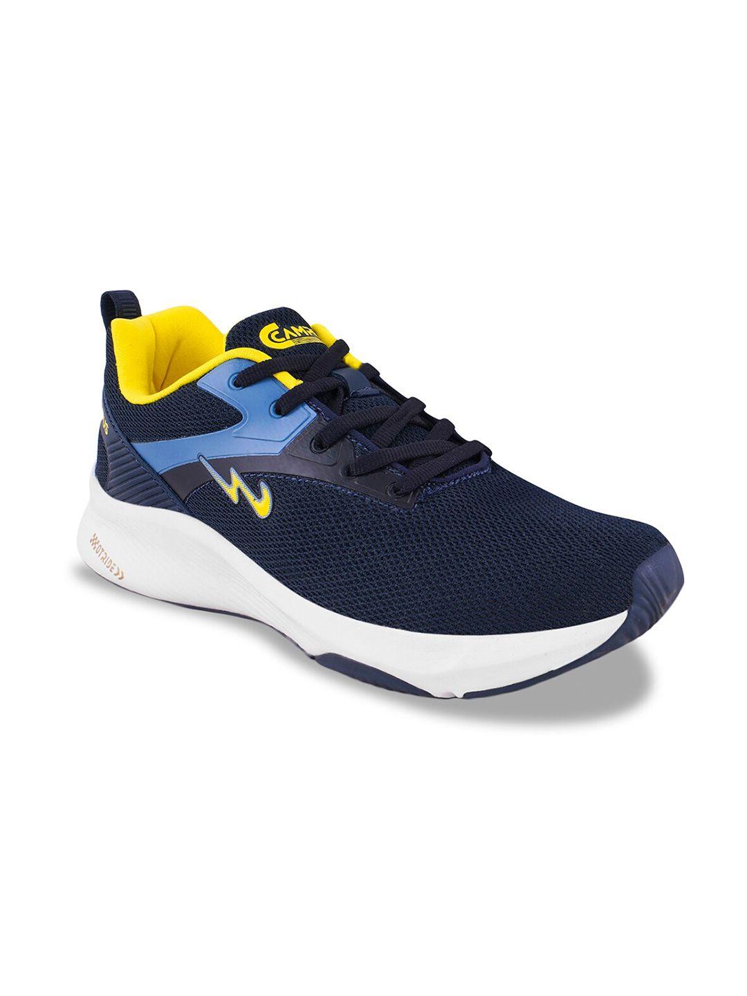 campus men navy blue mesh running non-marking shoes