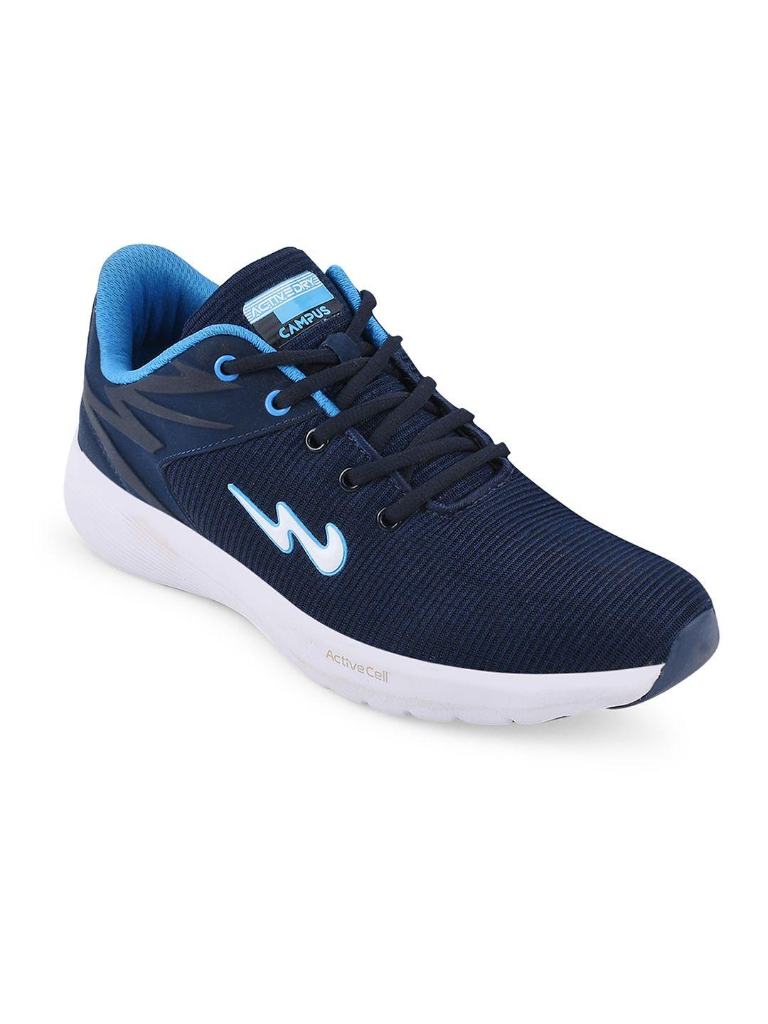 campus men navy blue mesh running shoes