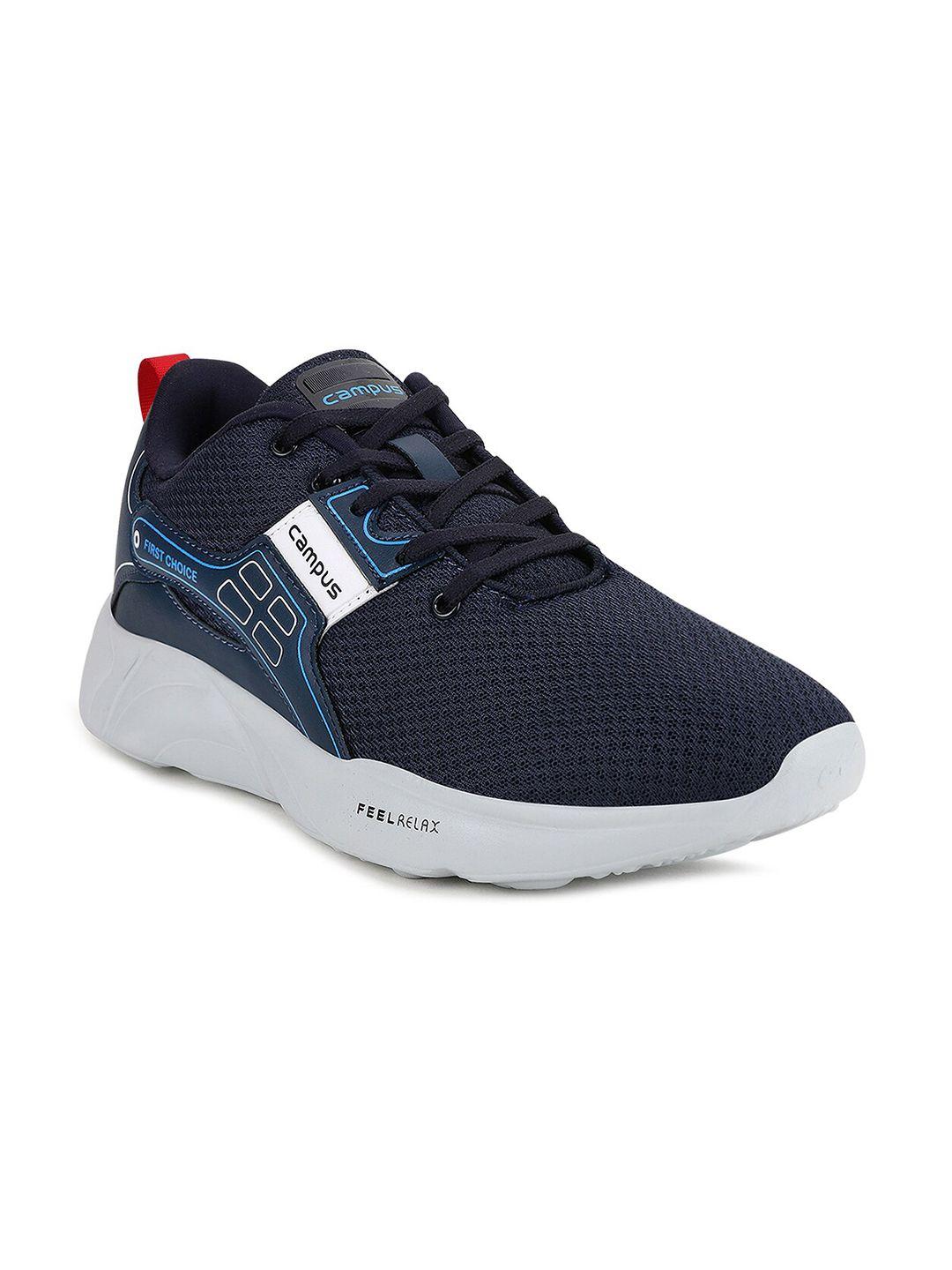 campus men navy blue mesh running shoes