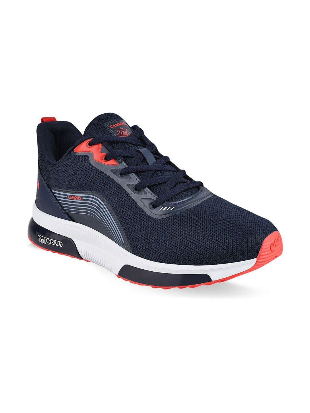 campus men navy blue mesh running shoes