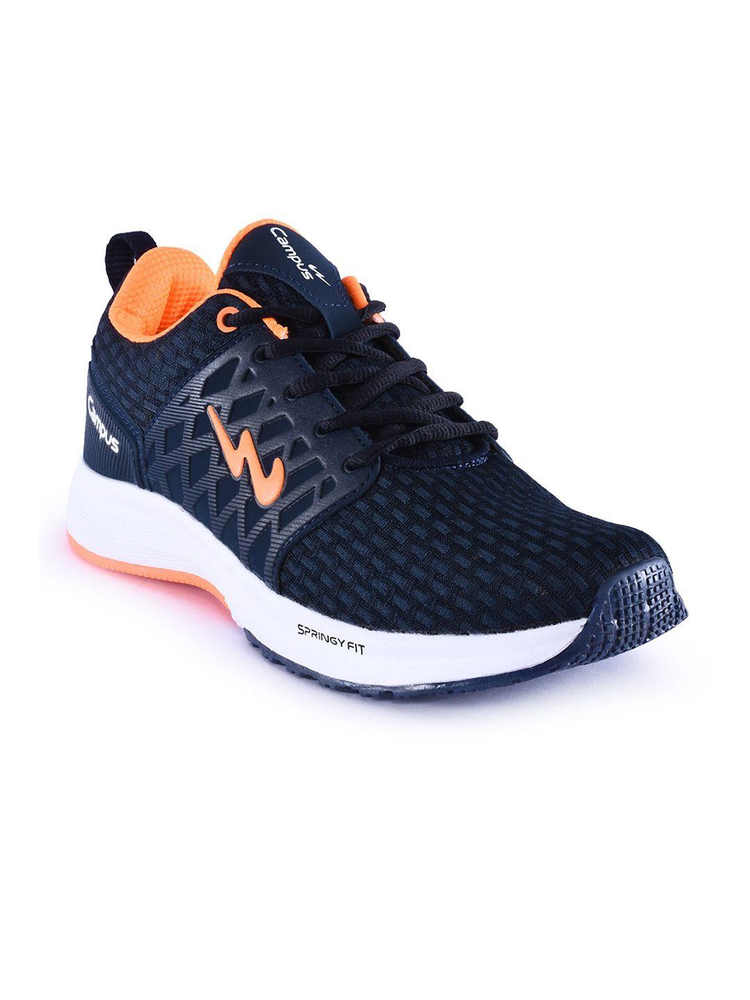 campus men navy blue mesh running shoes