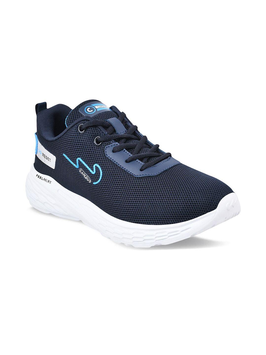 campus men navy blue mesh running shoes