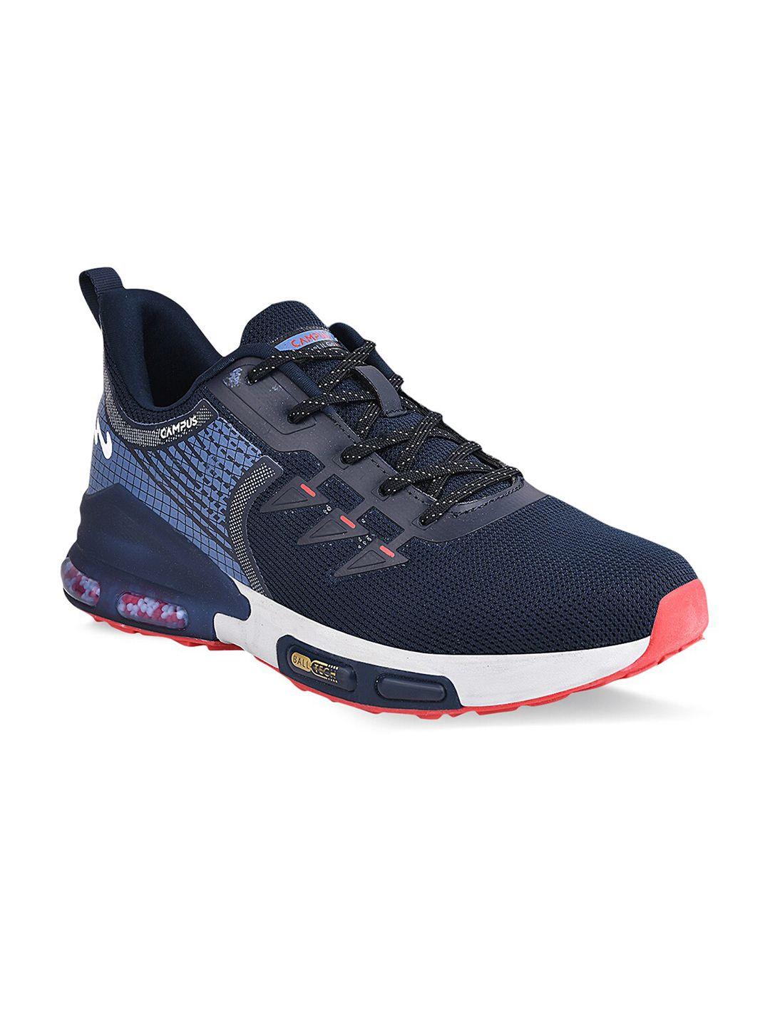 campus men navy blue mesh running shoes