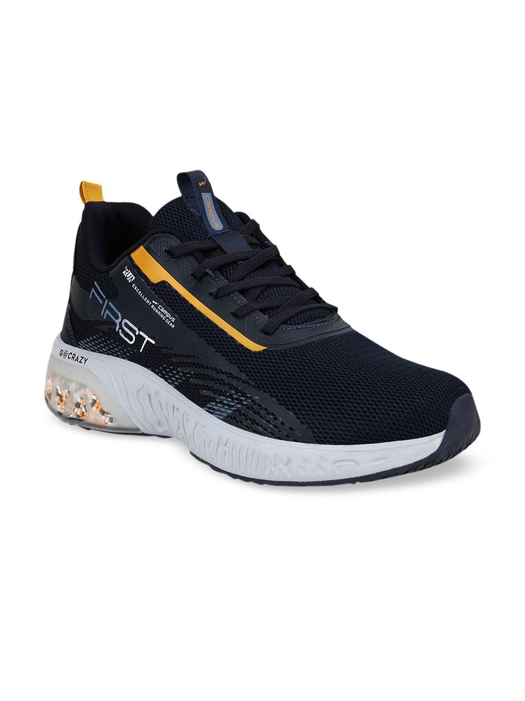 campus men navy blue mesh running shoes