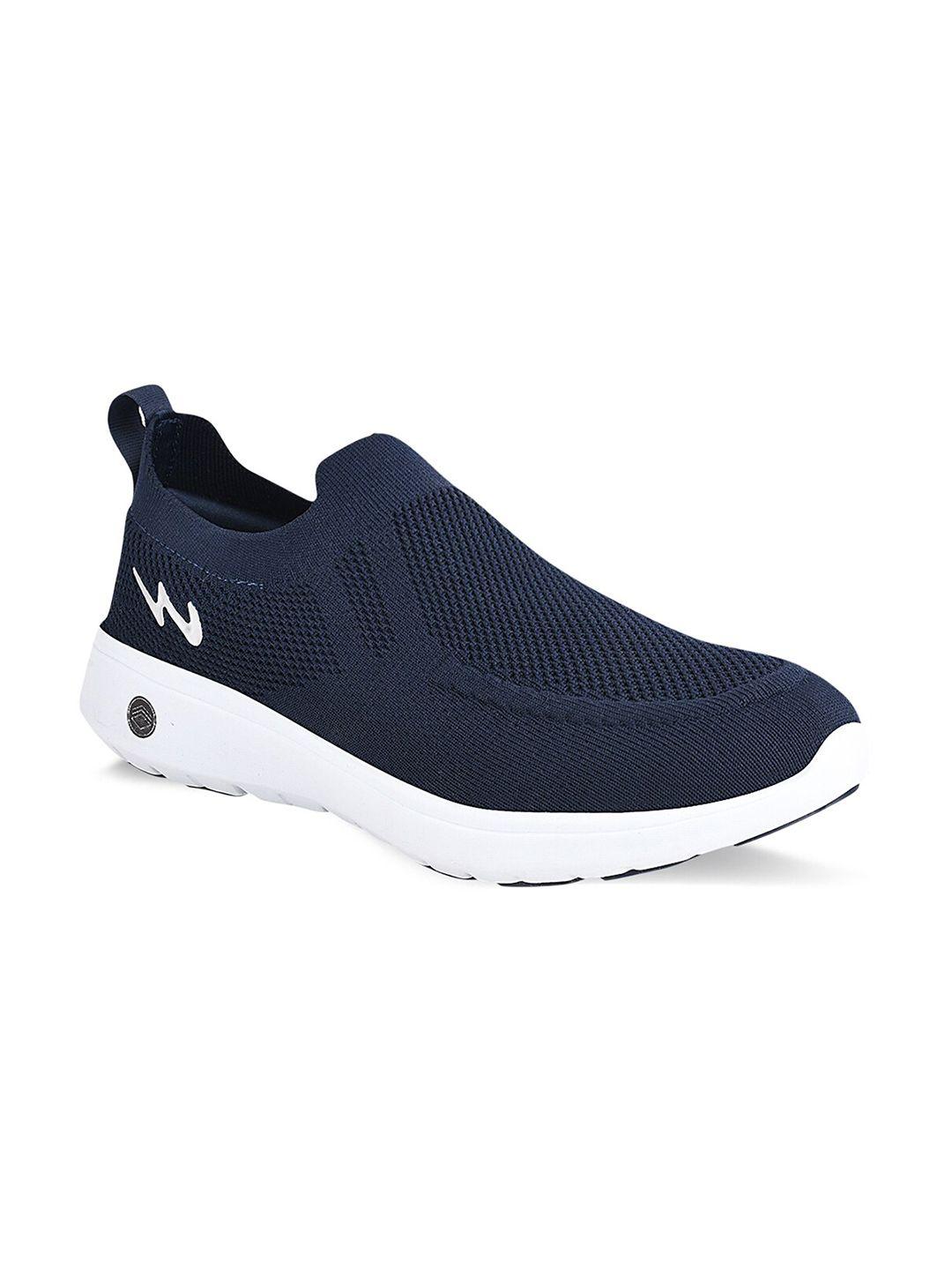 campus men navy blue mesh walking shoes