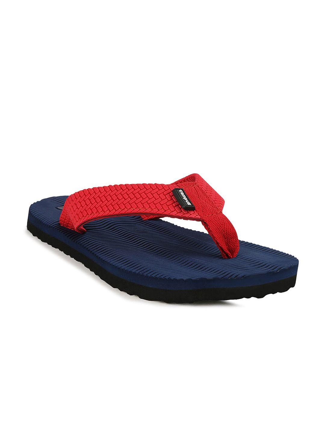 campus men red & navy blue thong flip-flops