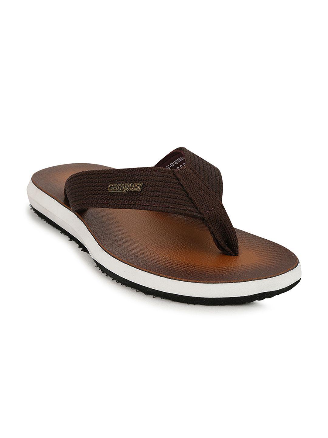 campus men tan flip flop sliders