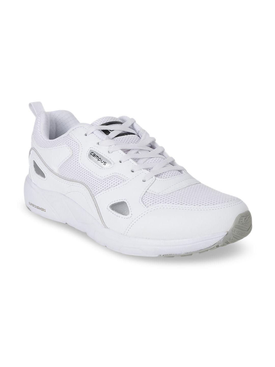 campus men white mesh running shoes