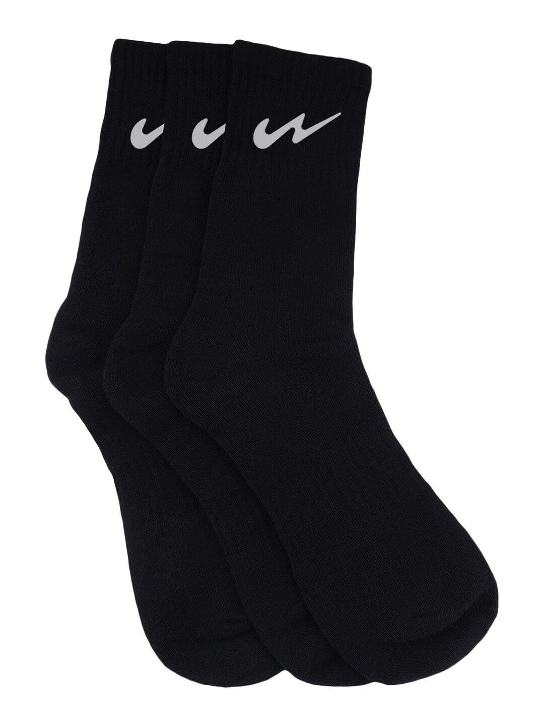 campus pack of 3 printed detail cotton calf-length socks