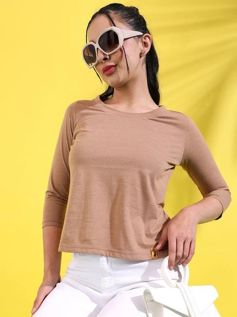 campus sutra beige cotton t-shirt