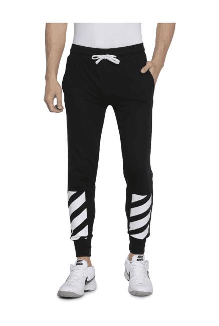 campus sutra black cotton joggers