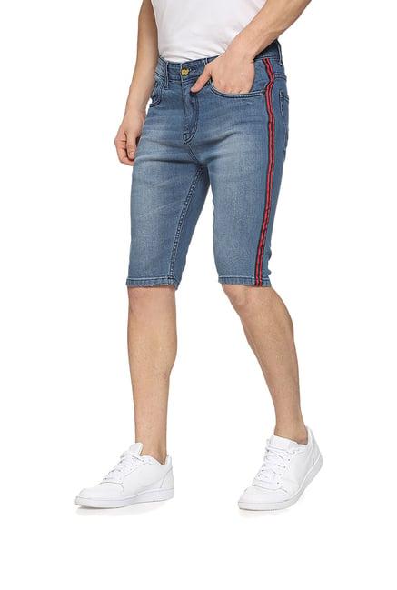 campus sutra blue casual shorts