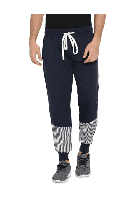 campus sutra blue cotton joggers